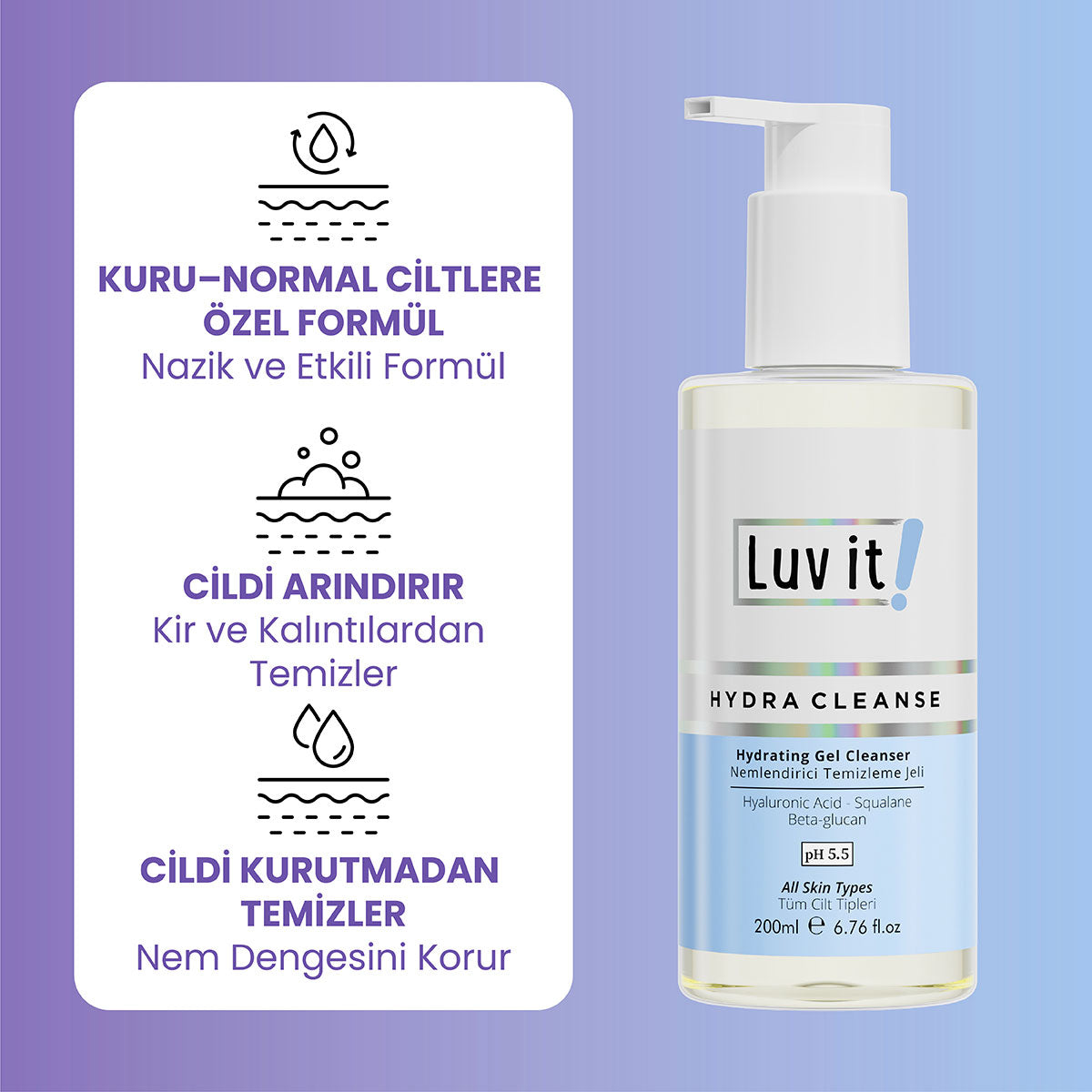 Çift Aşamalı Temizlik Sağlayan Nemlendirme Etkili Cilt Bakım Seti (Kuru-Normal Ciltler)