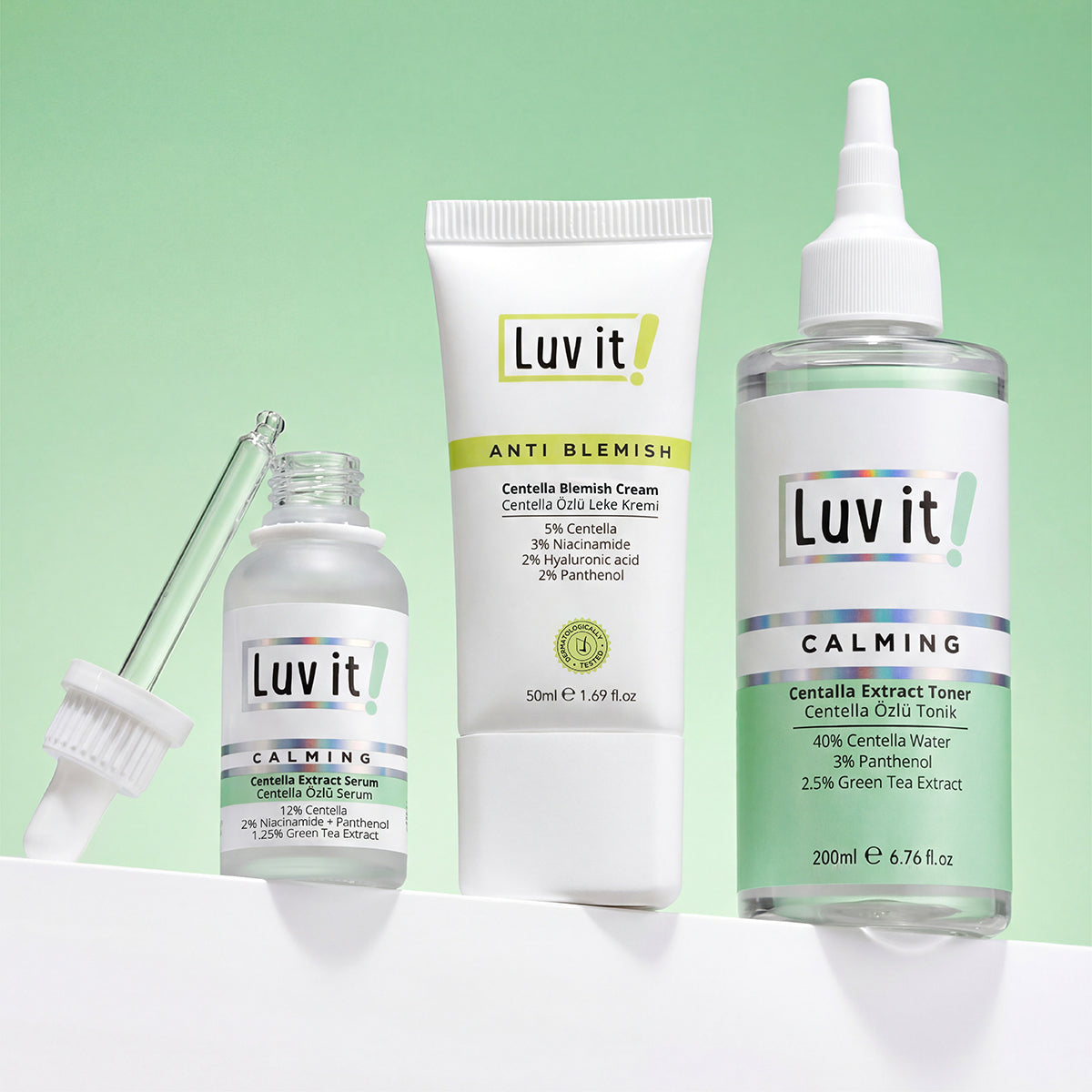 Centella Özlü Leke Hassasiyet ve Kızarıklık Karşıtı 3'lü Cilt Bakım Seti