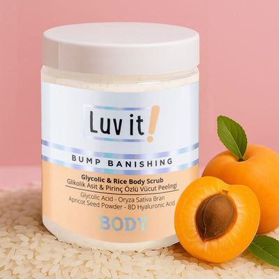 Glikolik Asit Vücut Peelingi - Pirinç Özlü Hyaluronik Asit İçeren Body Scrub