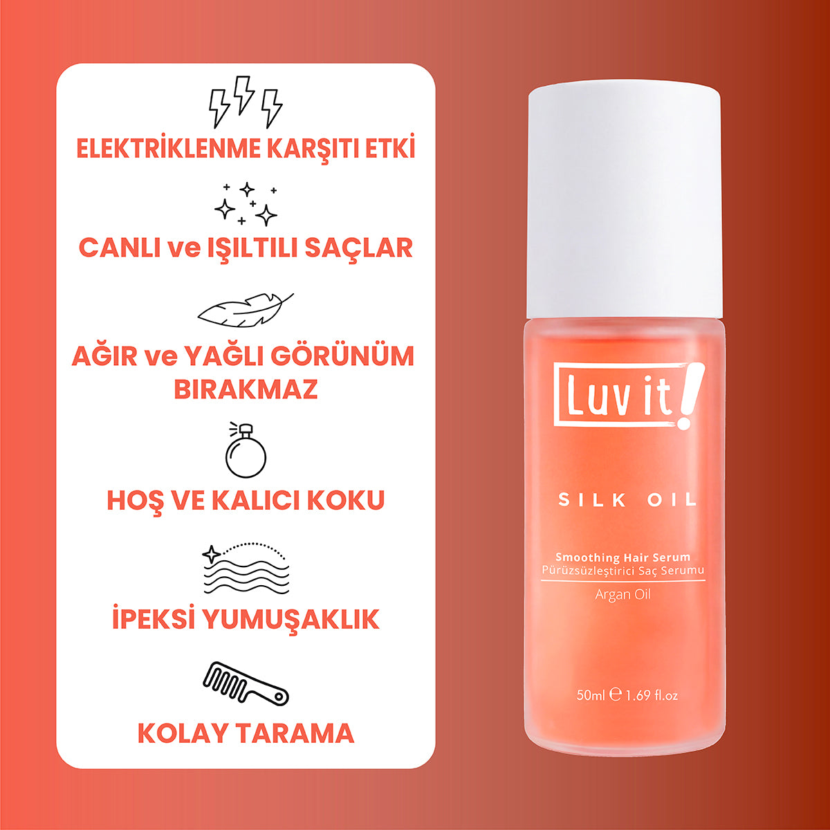 Argan Yağı İçeren Pürüzsüzleştirici Saç Serumu