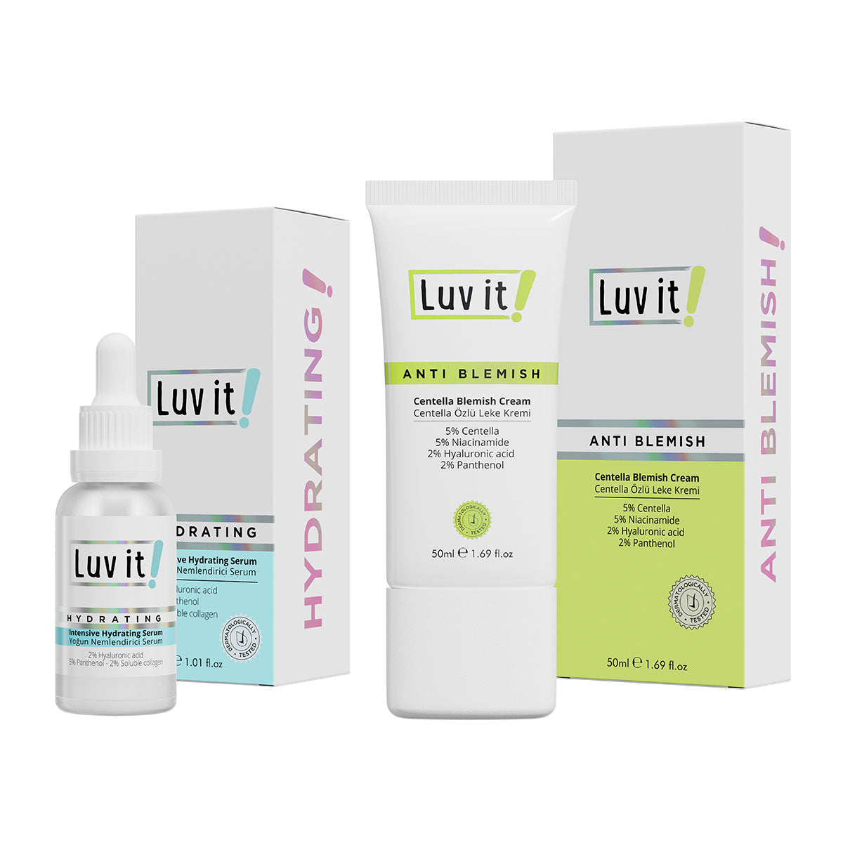 Yoğun Nemlendirici Serum ve Centella Özlü Leke Kremi Seti