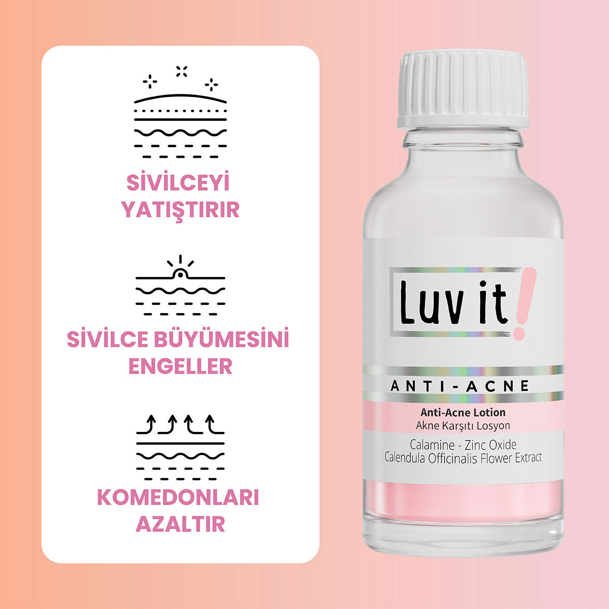 Akne Karşıtı Losyon – ürün faydalarını açıklayan bilgi görseli