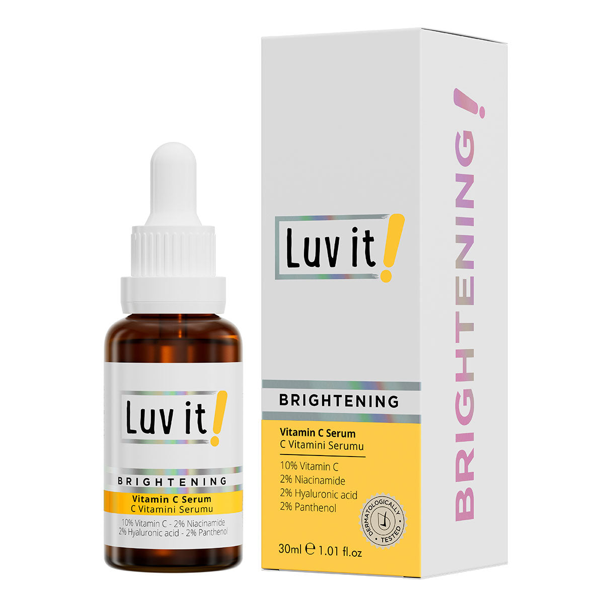 C Vitamini Serumu – temiz beyaz arka planda ürün ambalajı, e-ticaret ürün görseli