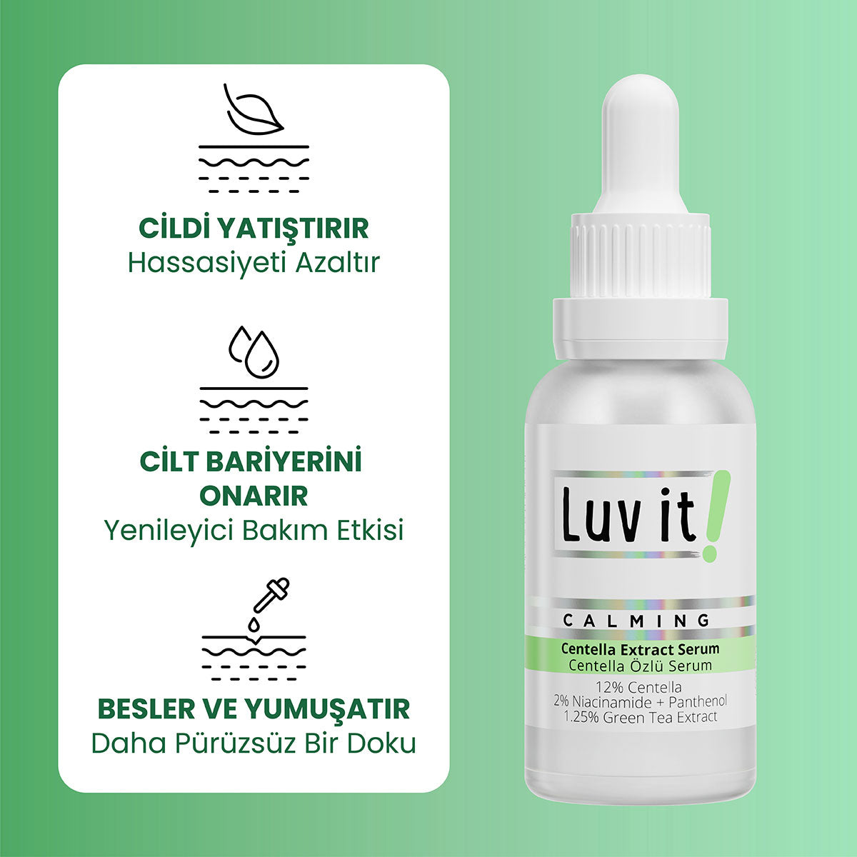Centella Özlü Serum – ürün faydalarını açıklayan bilgi görseli