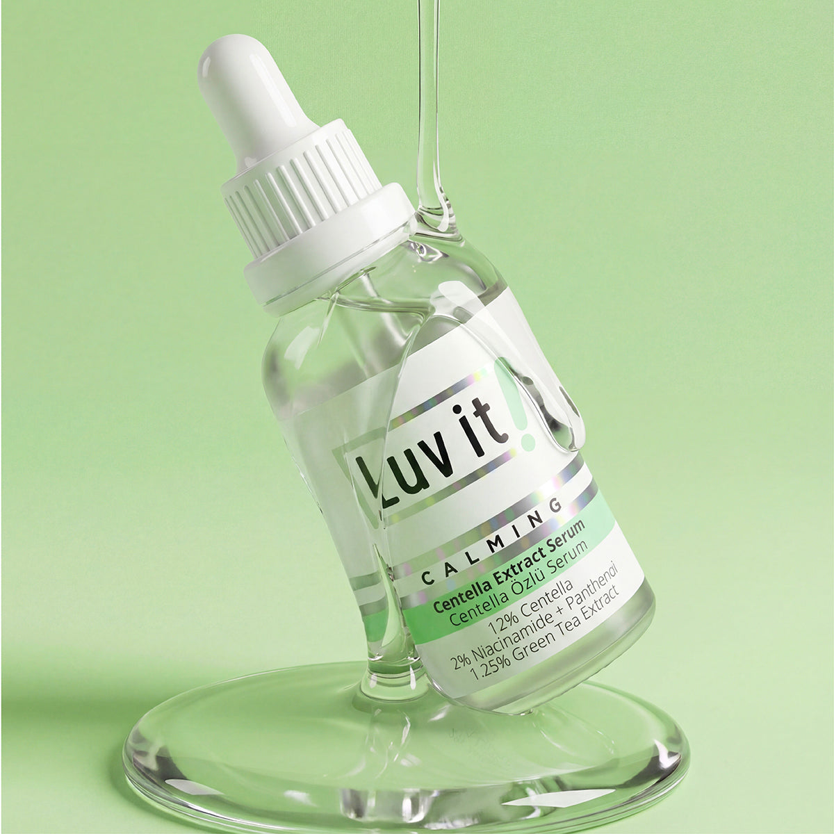 Centella Özlü Serum – serum şişesi yakın çekim, cilt bakım etkili