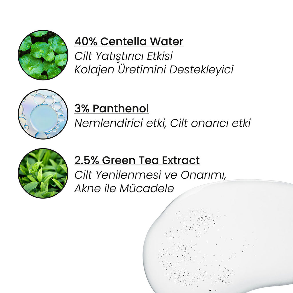 Centella Özlü Tonik – centella içerdiğini gösteren formül ve bileşen görseli