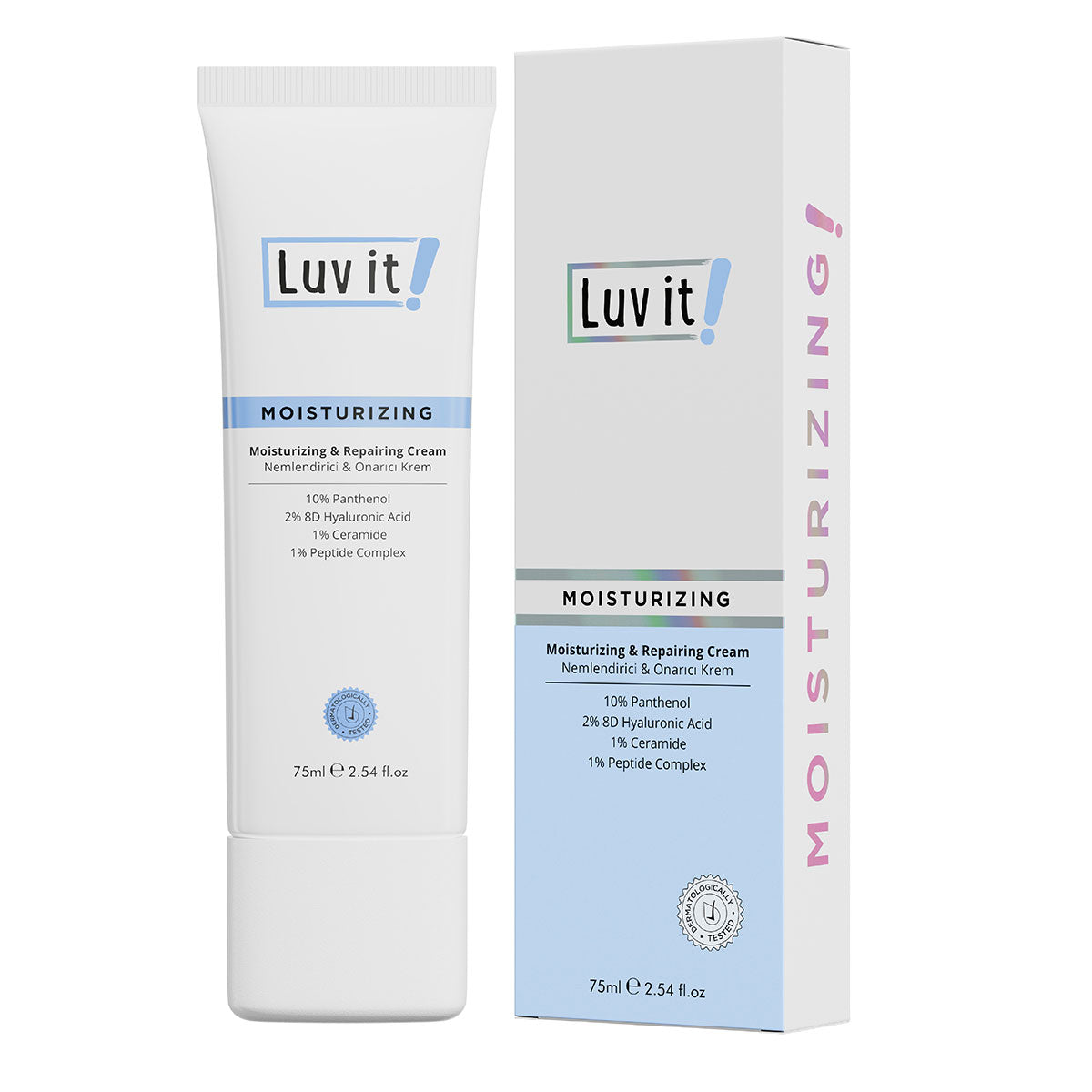 Nemlendirici & Onarıcı Krem – temiz beyaz arka planda ürün ambalajı, e-ticaret ürün görseli