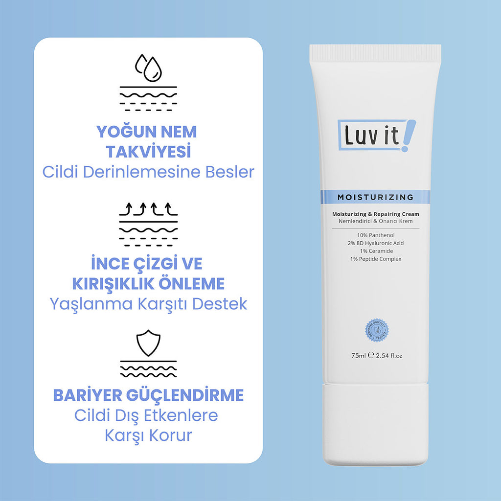 Nemlendirici & Onarıcı Krem – ürün faydalarını açıklayan bilgi görseli